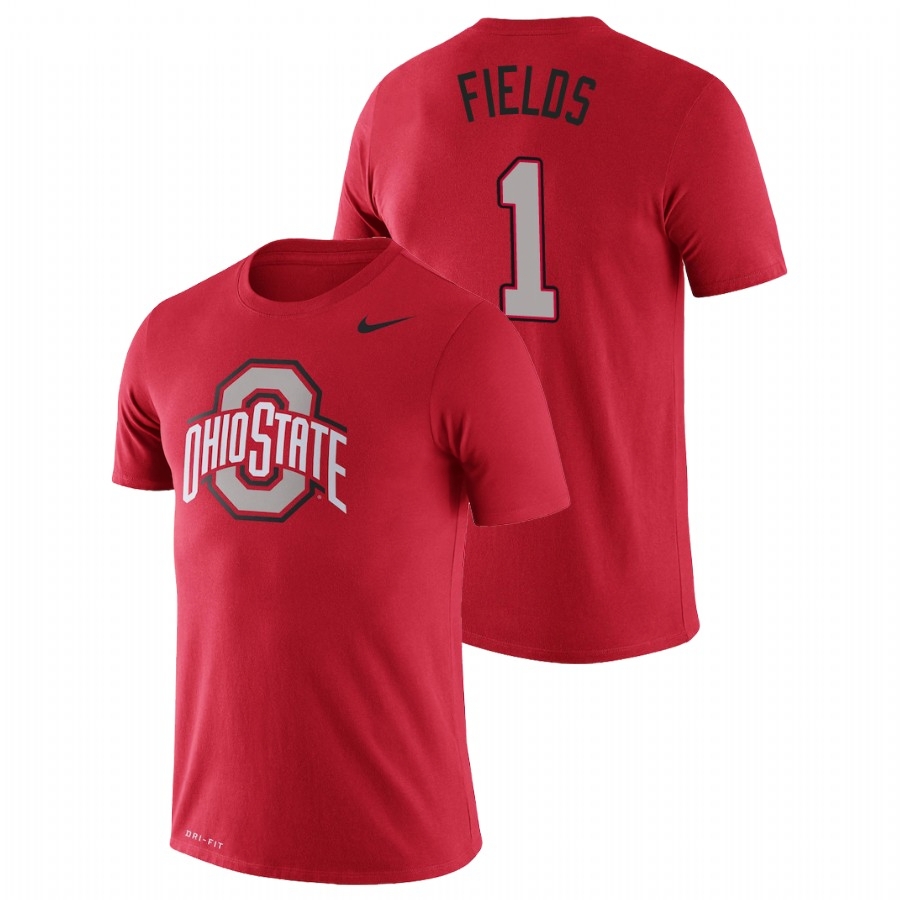 Ohio State Buckeyes Men's NCAA Justin Fields #1 Scarlet Nike Legend Performance College Basketball T-Shirt HWT8449FO